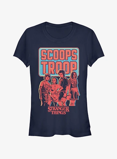 Stranger Things Scoops Troop Red Girls T-Shirt
