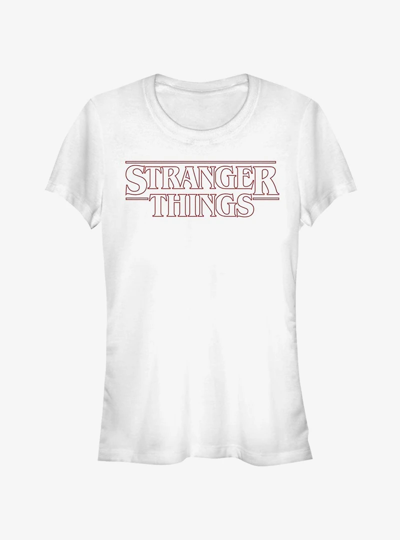 Stranger Things Red Outline Logo Girls T-Shirt
