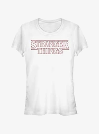 Stranger Things Red Outline Logo Girls T-Shirt