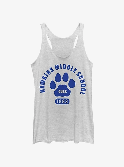 Stranger Things Hawkins Cubs Paw Emblem Girls Tank