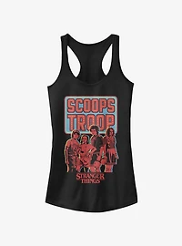 Stranger Things Scoops Troop Red Girls Tank Top