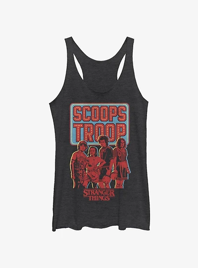 Stranger Things Scoops Troop Red Girls Tank Top