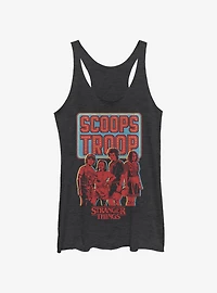 Stranger Things Scoops Troop Red Girls Tank Top