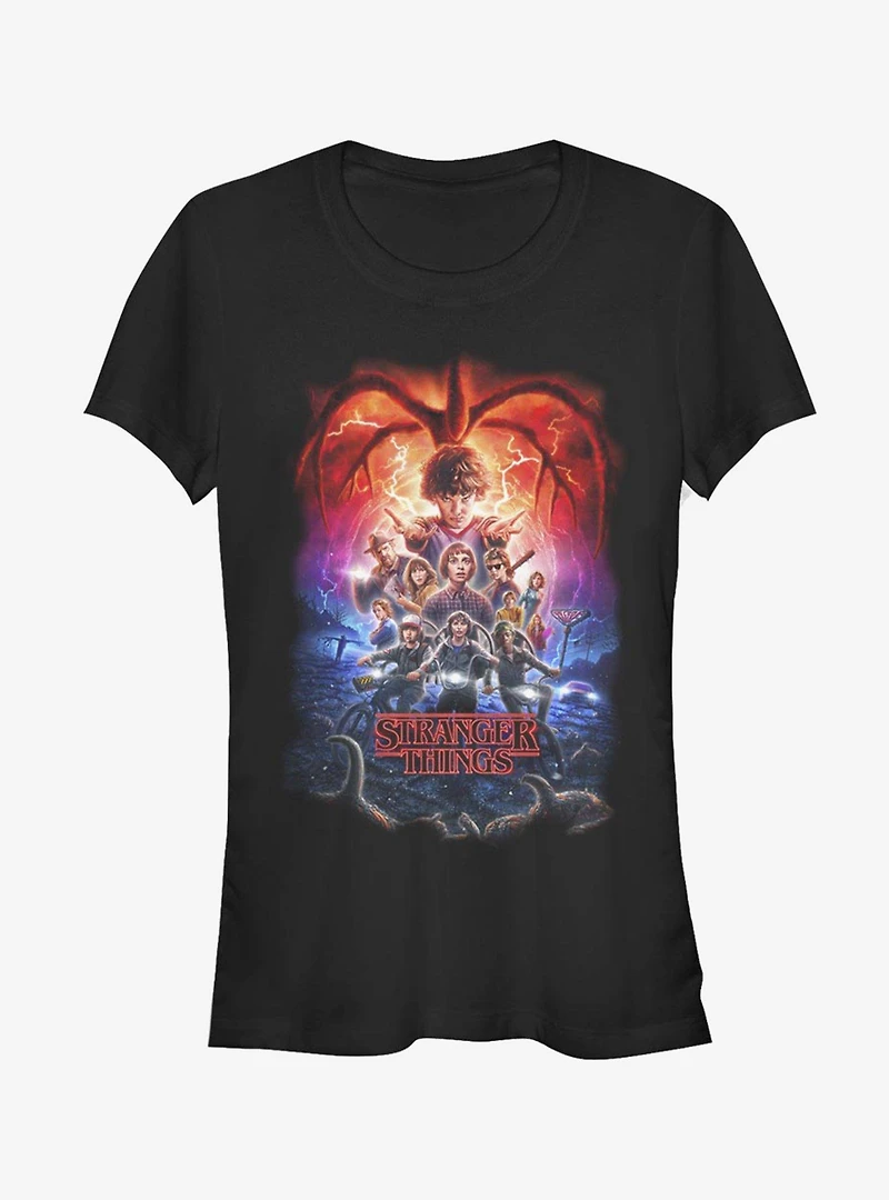Stranger Things Group Pumpkins Poster Girls T-Shirt