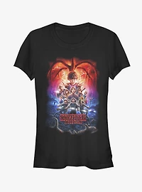 Stranger Things Group Pumpkins Poster Girls T-Shirt