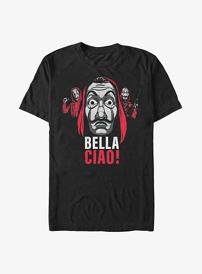La Casa De Papel Ciao Masked Trio T-Shirt