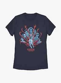 Stranger Things Tonal Gorgon Group Shot Womens T-Shirt