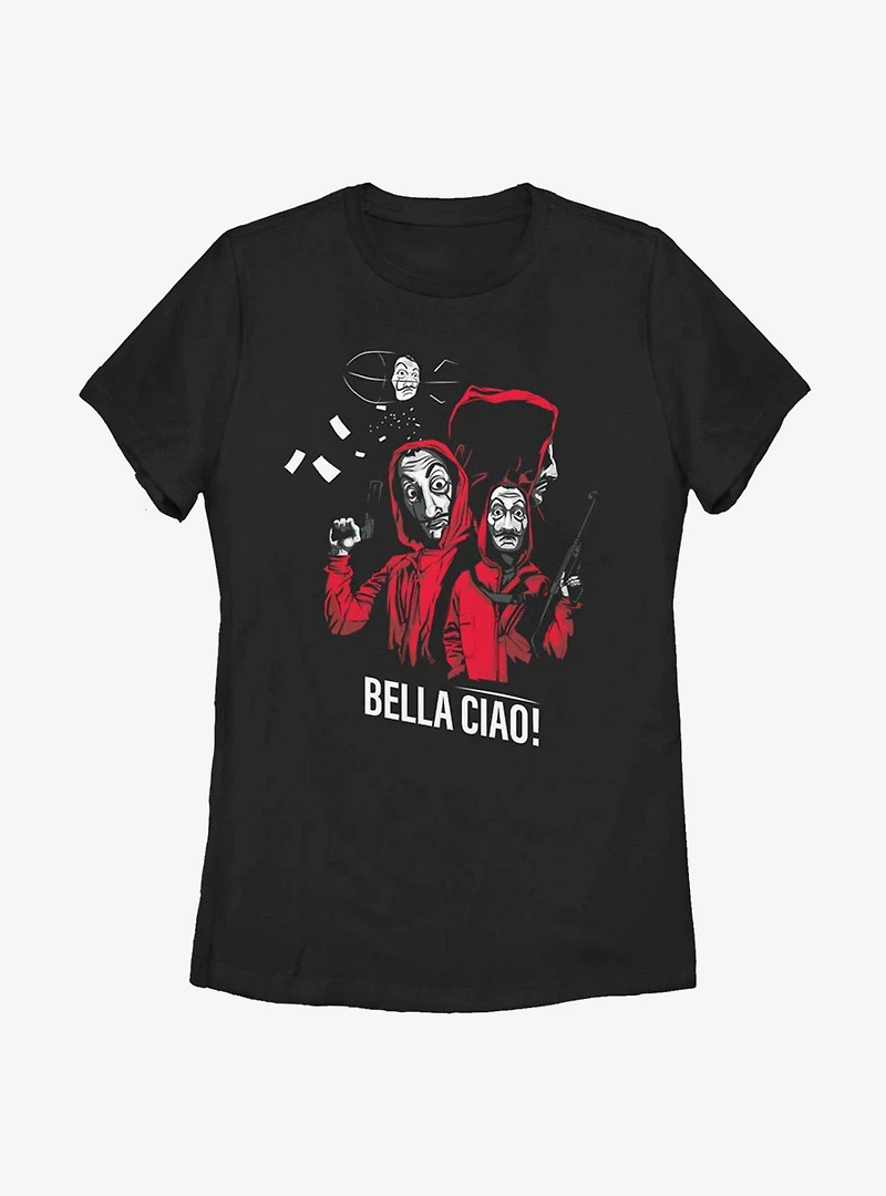 La Casa De Papel Masked Zeppelin Group Womens T-Shirt