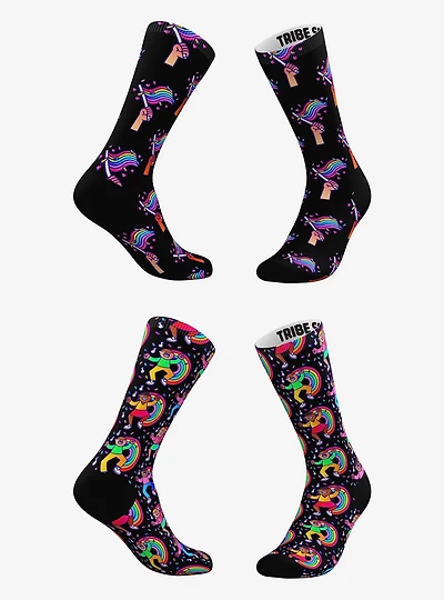Rainbow Flag and Confetti Pride Socks 2 Pairs