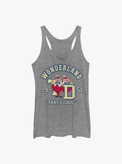 Disney Alice Wonderland Tweedle Collegiate Womens Tank Top