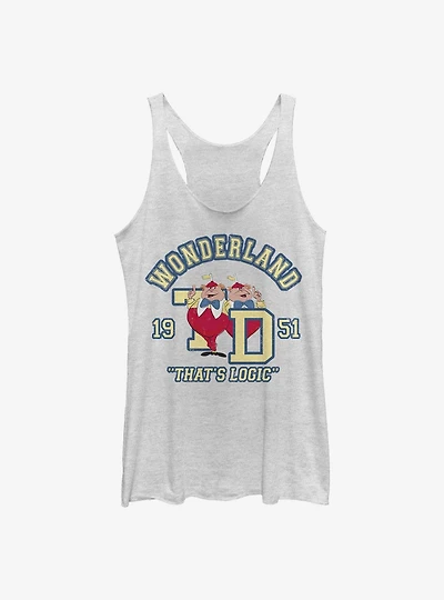 Disney Alice Wonderland Tweedle Collegiate Womens Tank Top