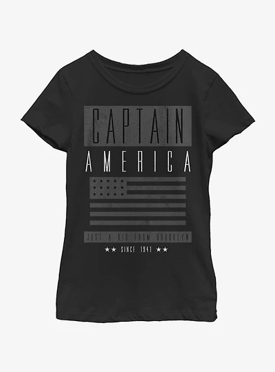 Marvel Captain America Grayscale Youth Girls T-Shirt