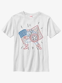 Marvel Captain America Neon Cap Youth T-Shirt