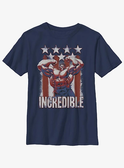 Marvel Hulk Flag Youth T-Shirt