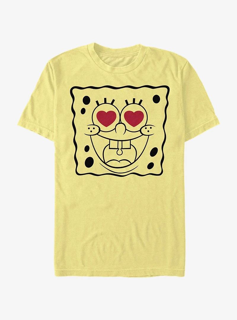 SpongeBob SquarePants Heart Eyes Face T-Shirt