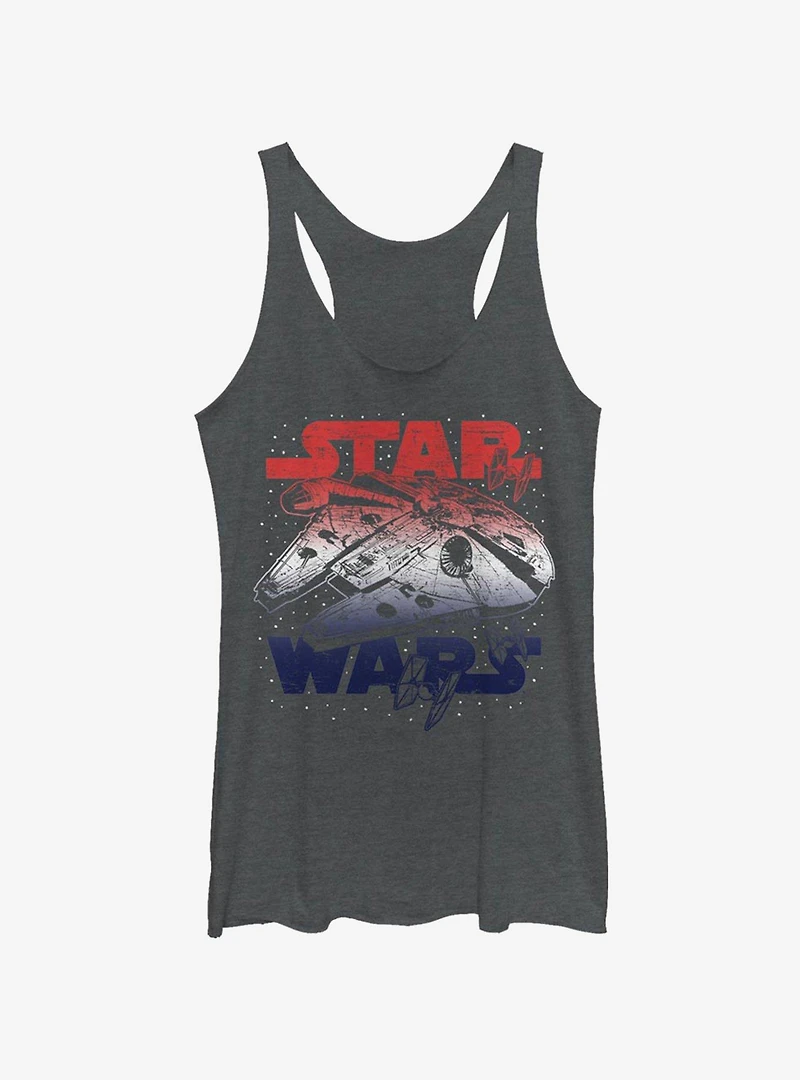 Star Wars Spangled Falcon Womens Tank Top