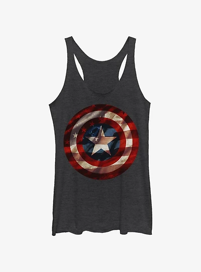 Marvel Captain America Flag Shield Girls Tank