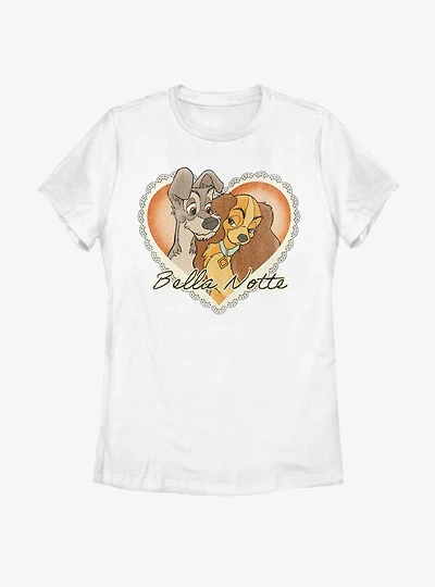 Disney Lady And The Tramp Vintage Valentine Womens T-Shirt