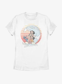 Disney Lilo And Stitch Retro Rainbow Womens T-Shirt