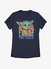 Star Wars The Mandalorian Child And Sunset Womens T-Shirt