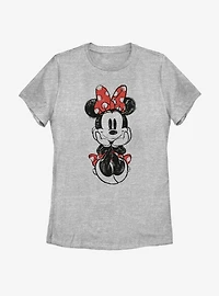 Disney Mickey Mouse Sitting Minnie Sketch Womens T-Shirt