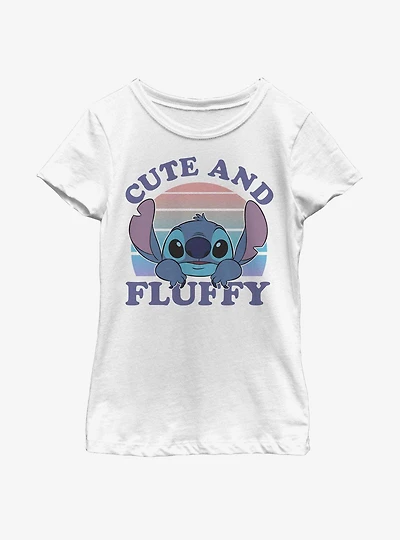 Disney Lilo And Stitch Cute Fluffy Youth Girls T-Shirt
