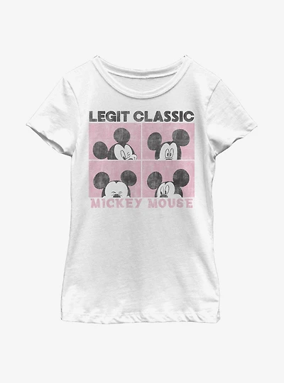 Disney Mickey Mouse Faces Youth Girls T-Shirt