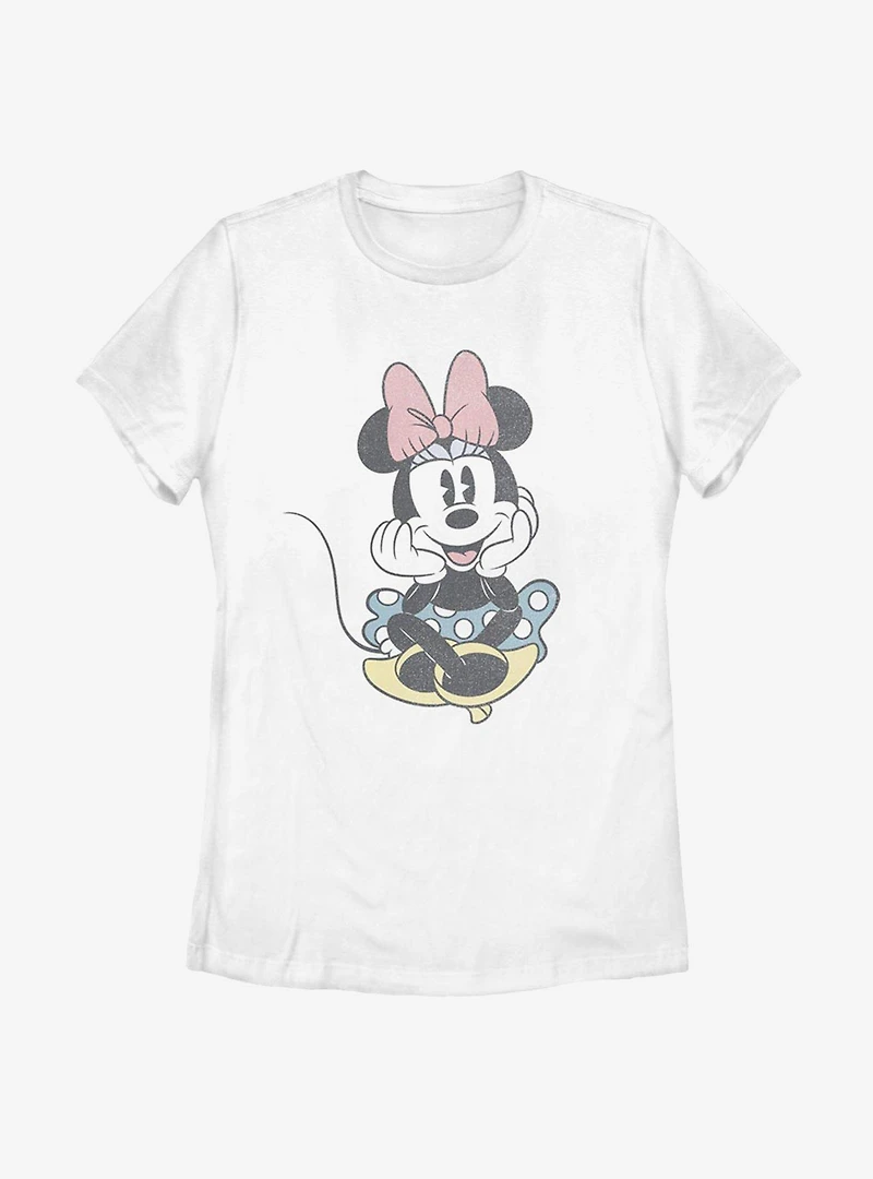 Disney Mickey Mouse Minnie Sitting Pretty Womens T-Shirt