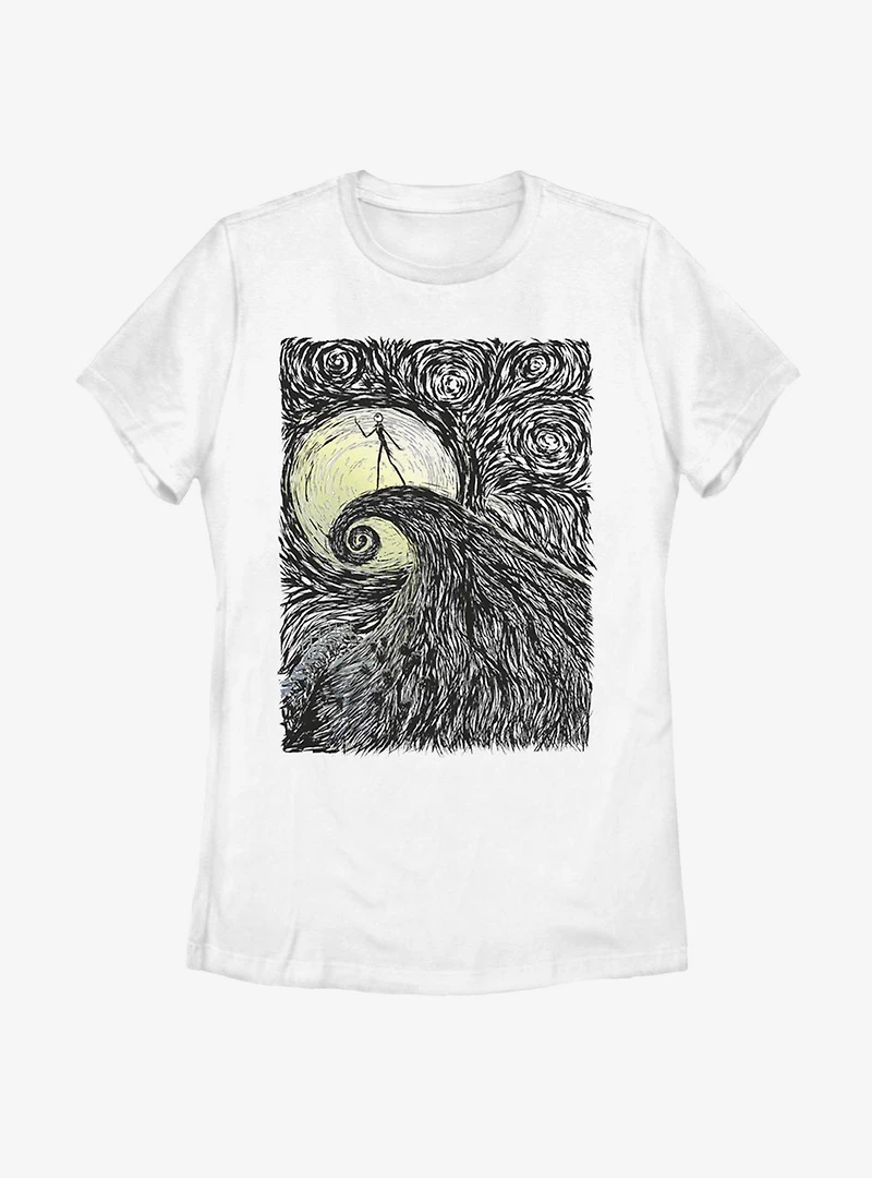 Disney The Nightmare Before Christmas Spiral Hill Womens T-Shirt