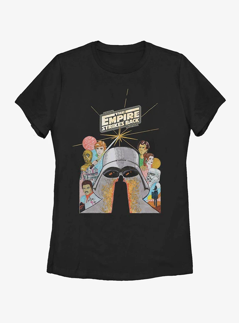 Star Wars Illustrated Strikes Back Womens T-Shirt