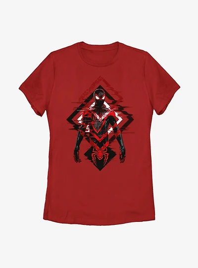 Marvel Spider-Man Miles Morales Triangle Waves Womens T-Shirt