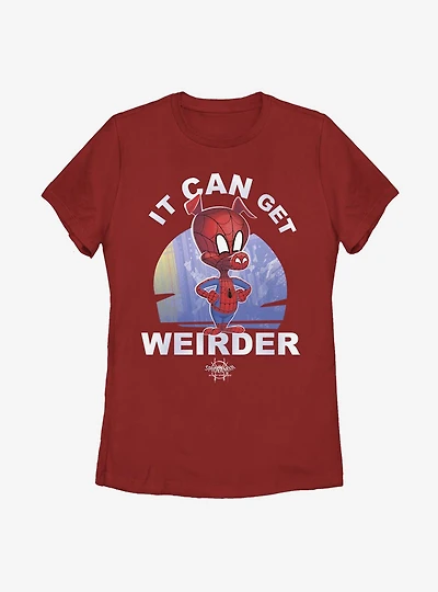 Marvel Spider-Man: Into The Spiderverse It Can Get Weirder Womens T-Shirt