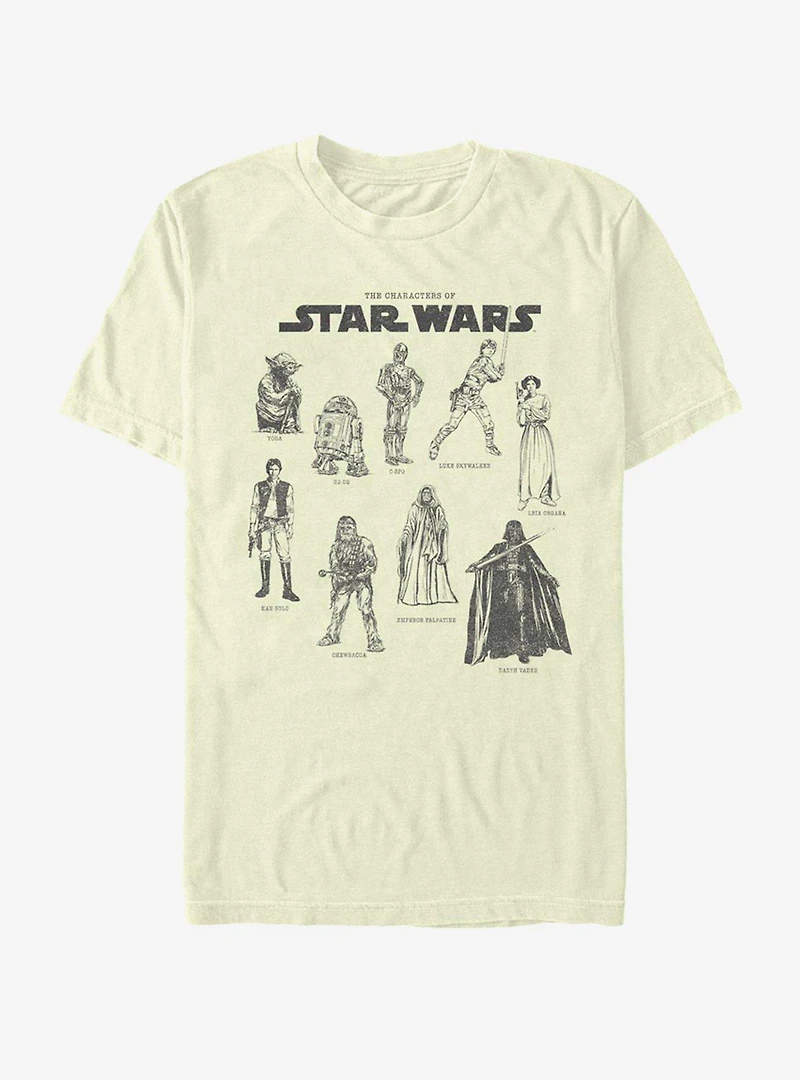 Star Wars Character Chart T-Shirt
