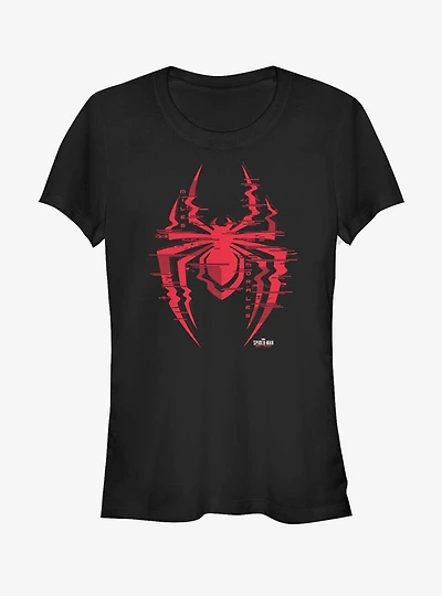 Marvel Spider-Man Miles Morales Glitch Logo Girls T-Shirt