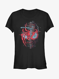 Marvel Spider-Man Miles Morales Glitch Mask Girls T-Shirt