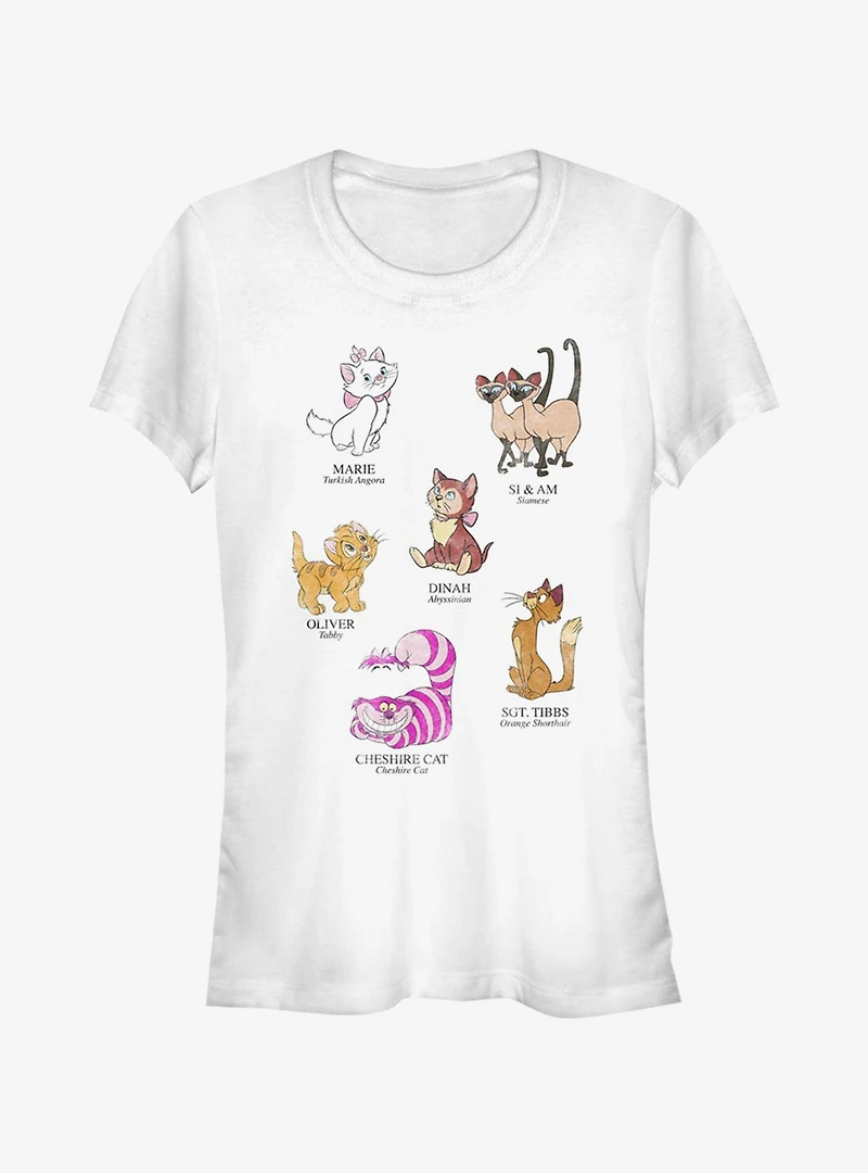 Disney Classic Cat Breeds Girls T-Shirt