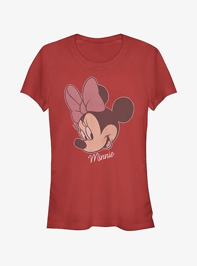 Disney Mickey Mouse Minnie Big Face Distressed Girls T-Shirt