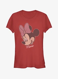 Disney Mickey Mouse Minnie Big Face Distressed Girls T-Shirt