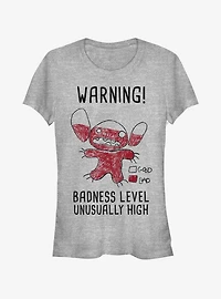 Disney Lilo & Stitch Warning Drawing Sitch Girls T-Shirt