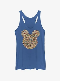 Disney Mickey Mouse Floral Mickey Head Girls Tank