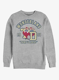 Disney Alice Wonderland Tweedle Collegiate Crew Sweatshirt