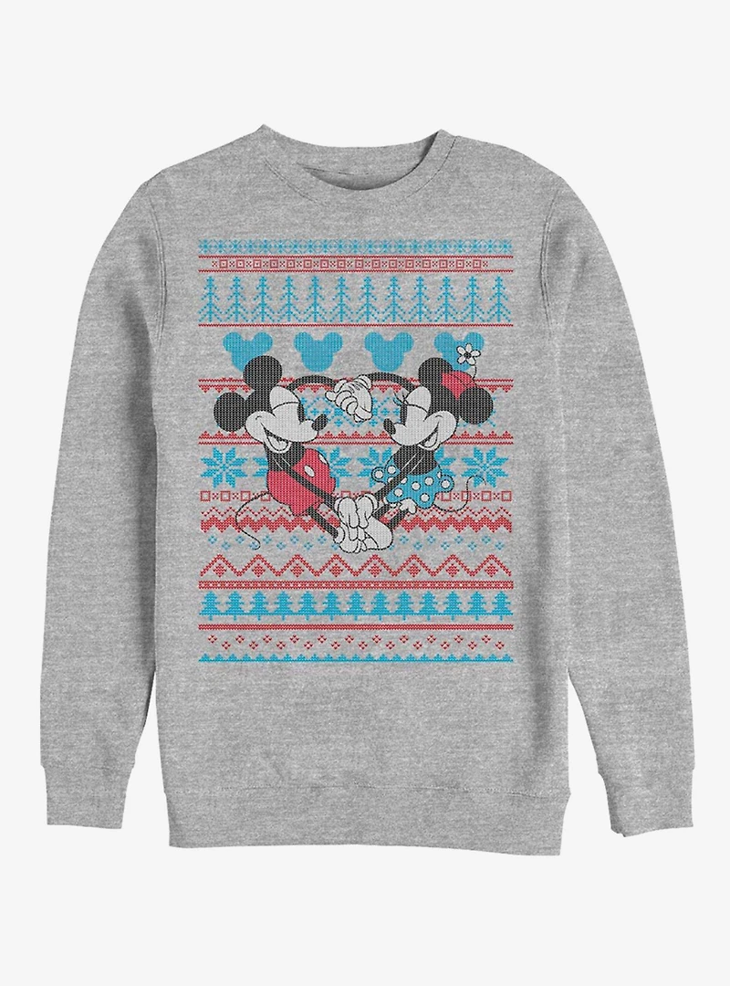 Disney Mickey Mouse & Minnie Holiday Sweater Sweatshirt