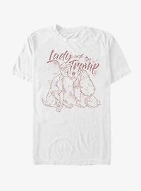 Disney Lady And The Tramp Lineart T-Shirt