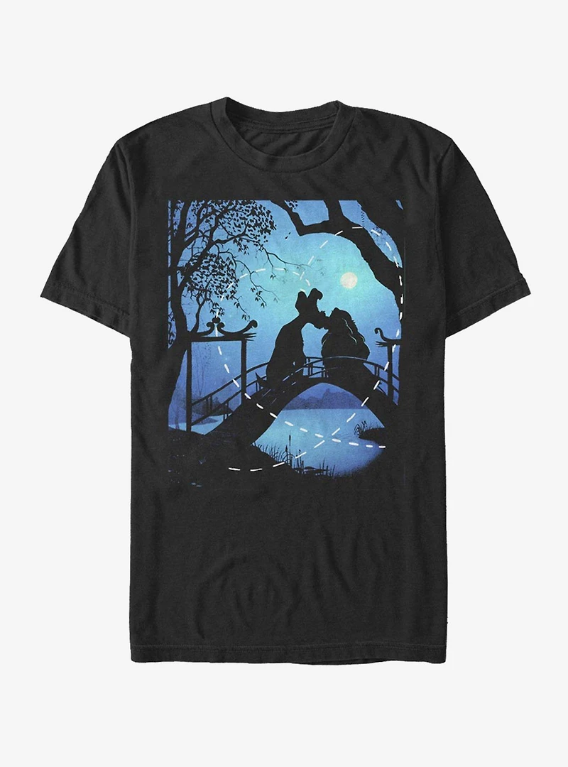 Disney Lady And The Tramp Silhouette Love T-Shirt