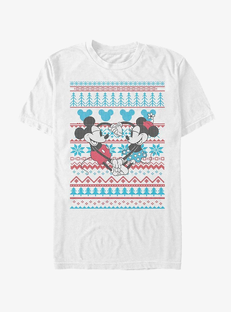 Disney Mickey Mouse & Minnie Holiday Sweater T-Shirt