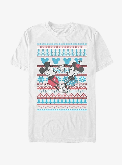 Disney Mickey Mouse & Minnie Holiday Sweater T-Shirt