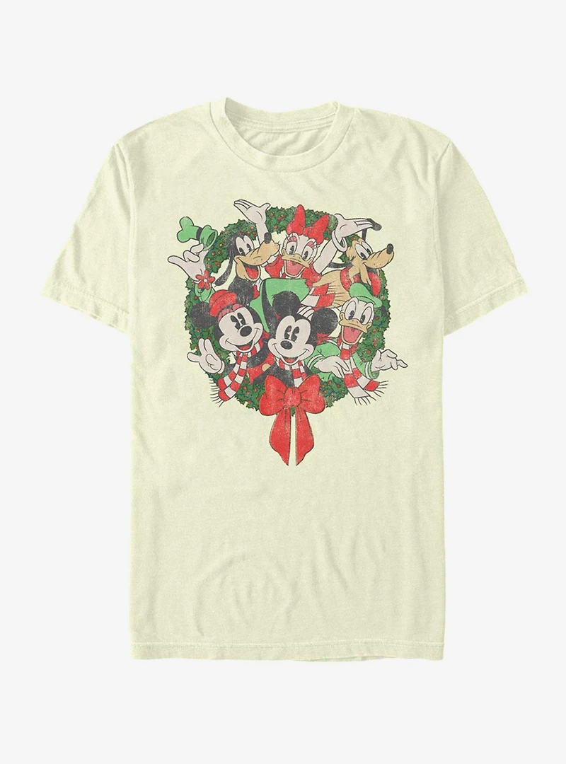 Disney Mickey Mouse & Friends Holiday Wreath T-Shirt