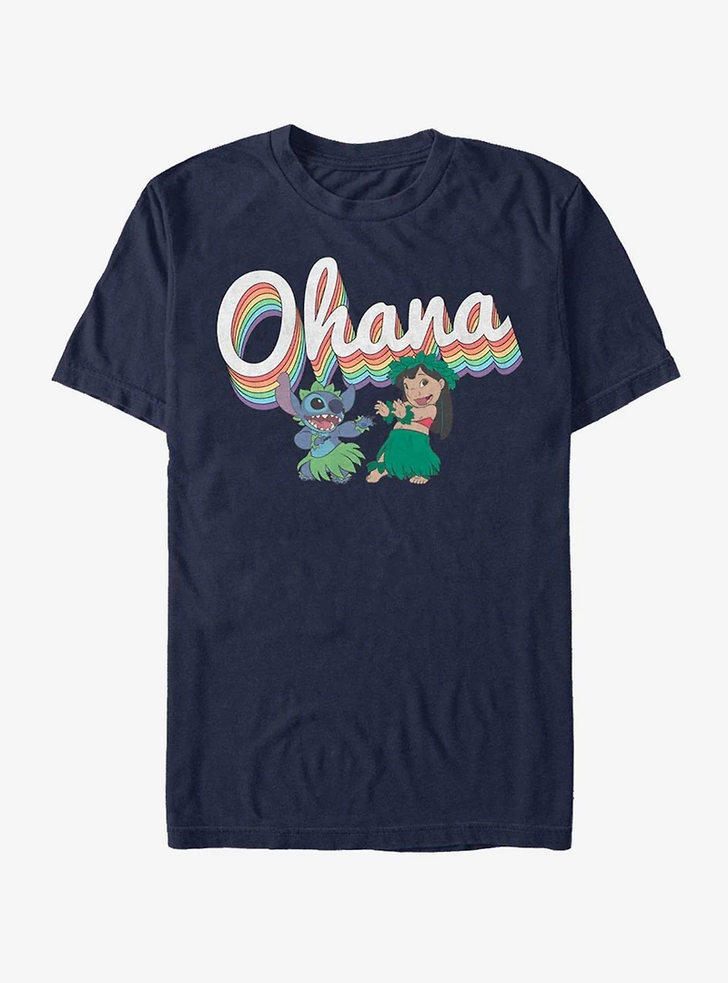 Disney Lilo & Stitch Rainbow Ohana T-Shirt