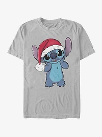 Disney Lilo & Stitch Holiday Wearing Santa Hat T-Shirt
