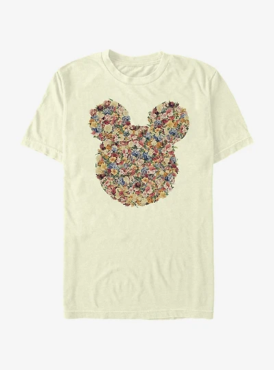 Disney Mickey Mouse Floral Mickey Head T-Shirt